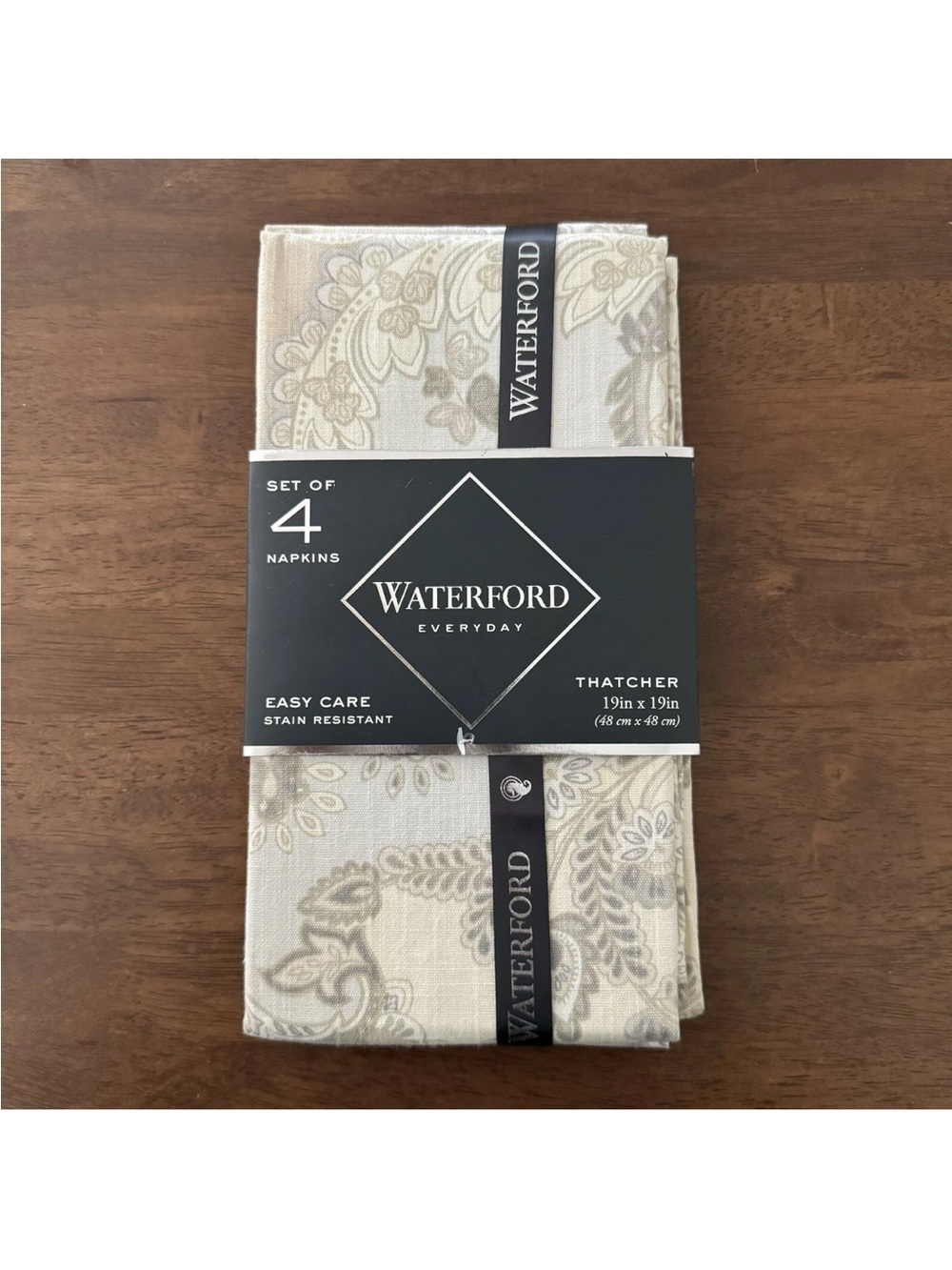 NWT Waterford Set Of Four Thatcher 19”x19” Table Napkins